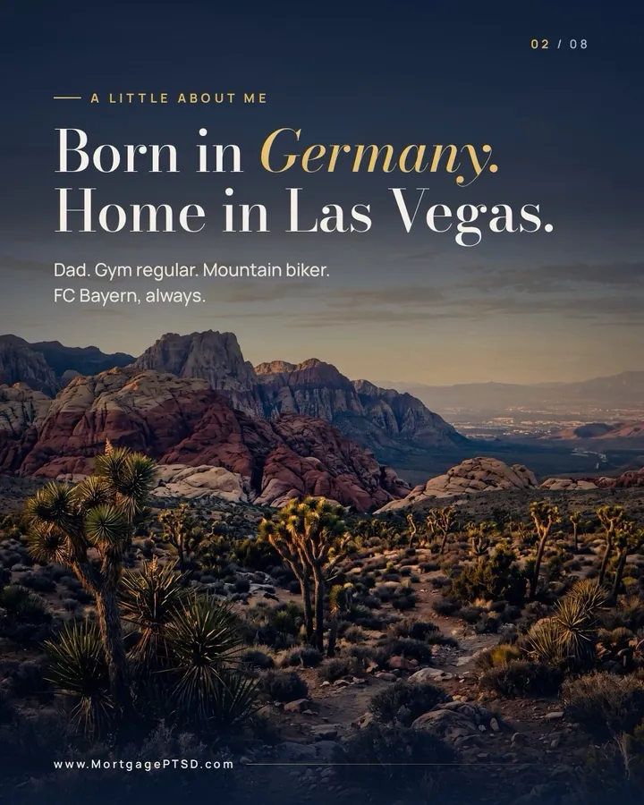 Born in Germany, home in Las Vegas: dad, gym regular, mountain biker, FC Bayern always